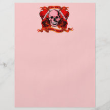 Corazones del cráneo del tatuaje de la tarjeta del flyer personalizado
