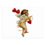 Corazones del Cupid en una secuencia Tarjeta Postal