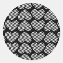 Corazones del flower power etiqueta