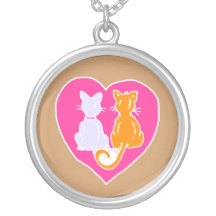 Corazones del gatito colgantes