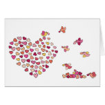 Corazones del n de los pájaros tarjetas
