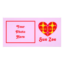 Corazones del Zig-n-Zag Tarjetas Fotograficas