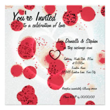 Corazones dispersados invitaciones personalizada
