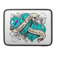 Corazones duales de la fe de la esperanza del cánc funda para macbook pro