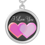 Corazones duales oscuros collar personalizado