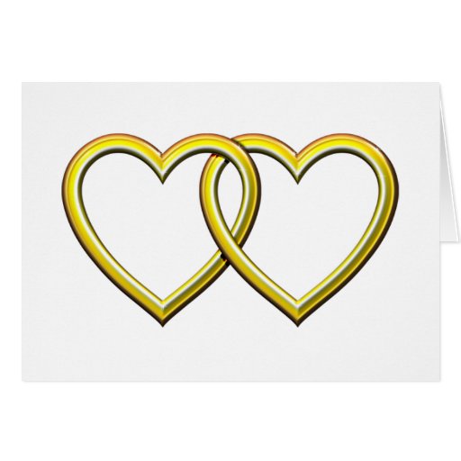 CORAZONES ENTRELAZADOS ORO TARJETA Zazzle