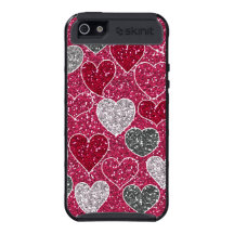Corazones felices de Bling del amor del brillo del iPhone 5 Coberturas