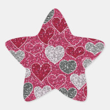 Corazones felices de Bling del amor del brillo del Calcomanías Forma De Estrellaes Personalizadas