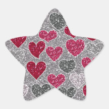 Corazones felices de Bling del amor del brillo del Calcomanía Forma De Estrella Personalizadas