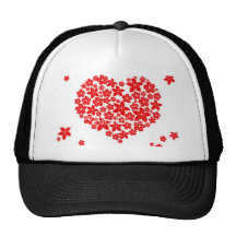 corazones florales gorros bordados