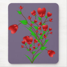 Corazones florecientes Mousepad Alfombrilla De Ratones