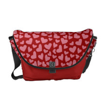 Corazones flotantes rosados suaves bolsa de mensajería
