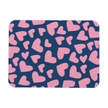 Corazones flotantes rosados suaves imanes rectangulares