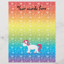 Corazones lindos del arco iris del unicornio flyer a todo color