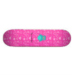 Corazones lindos del rosa del búho de la turquesa patinetas personalizadas