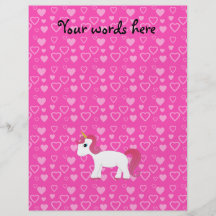 Corazones lindos del rosa del unicornio tarjetones