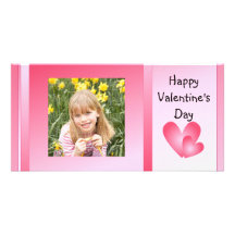 Corazones lindos del rosa y blancos tarjetas con fotos personalizadas