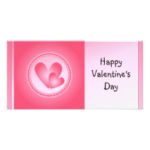 Corazones lindos del rosa y blancos tarjeta fotografica  