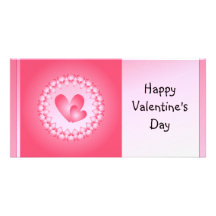 Corazones lindos del rosa y blancos tarjetas fotográficas personalizadas