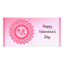 Corazones lindos del rosa y blancos tarjetas fotograficas personalizadas
