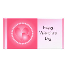 Corazones lindos del rosa y blancos tarjeta fotográfica