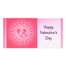 Corazones lindos del rosa y blancos tarjeta fotografica  