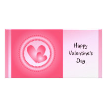 Corazones lindos del rosa y blancos tarjeta personal