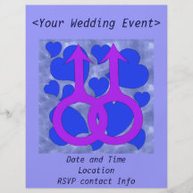 Corazones masculinos gay de la boda flyer personalizado
