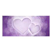 Corazones modernos del boda elegante púrpuras comunicado personal  