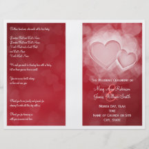 Corazones modernos del programa del boda rojos flyer personalizado