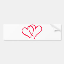 corazones pegatina de parachoque