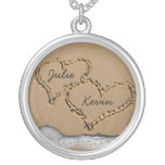 Corazones personalizados en el collar de la arena