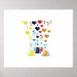 Corazones púrpuras amarillos azules rojos de la bo poster