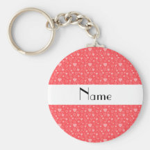 Corazones rojos conocidos personalizados llaveros personalizados