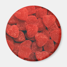 Corazones rojos de la pastilla de goma iman