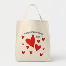 Corazones rojos felices bolsas de mano