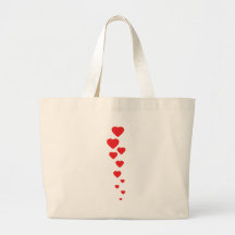 corazones rojos que vuelan al icono del cielo bolsa lienzo