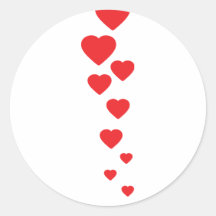 corazones rojos que vuelan al icono del cielo etiqueta