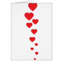 corazones rojos que vuelan al icono del cielo felicitación