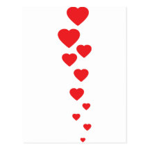 corazones rojos que vuelan al icono del cielo tarjetas postales