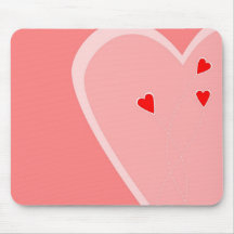 Corazones rojos tapete de ratones