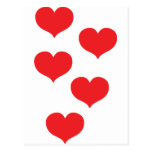 corazones rojos tarjeta postal