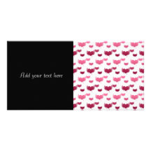 Corazones rojos y rosados lindos con las alas tarjetas personales con fotos