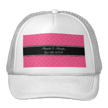 Corazones rosados que casan favores gorras