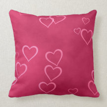 Corazones rosados y azules cojines
