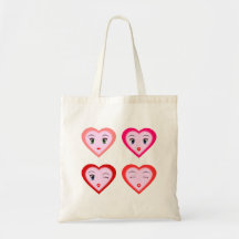 Corazones sonrientes coquetos bolsas