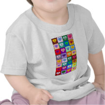 Corazones sonrientes multicolores camiseta