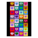 Corazones sonrientes multicolores felicitacion 