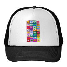 Corazones sonrientes multicolores gorras