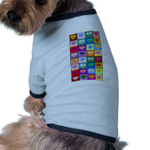Corazones sonrientes multicolores camisa de mascota